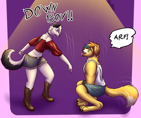 Commission "Down boy" for (Haru / Pandora)